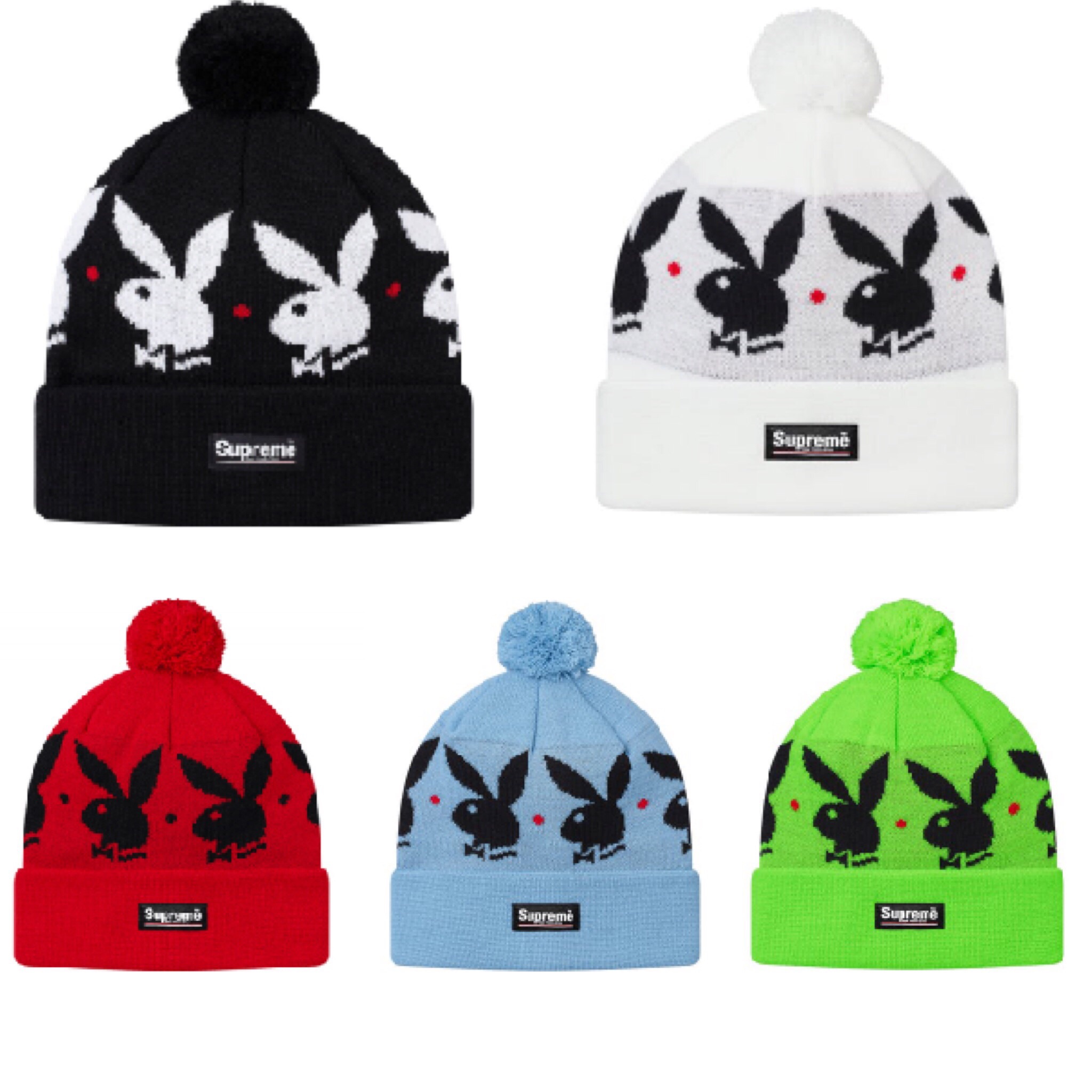 supreme playboy jacquard beanie