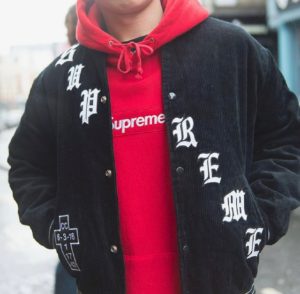 Supreme Spring/Summer 2018 Week 1 Drop Pictures Supreme Old English Varsity Jacket