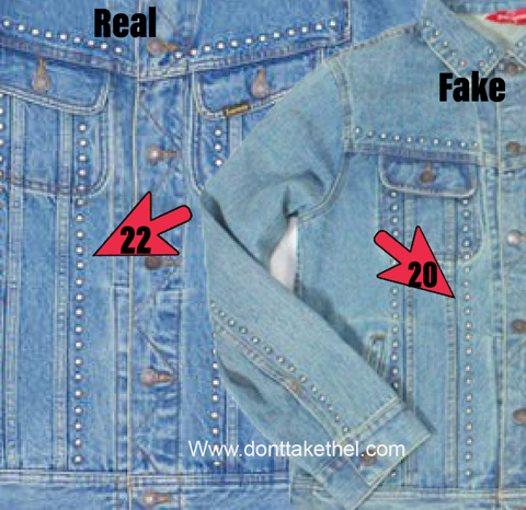 Supreme Studded Denim Trucker Jacket Real vs Fake - Don't Take The L