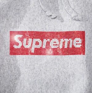 Supreme 25th Anniversary Swarovski Box Logo Hooded Sweatshirt